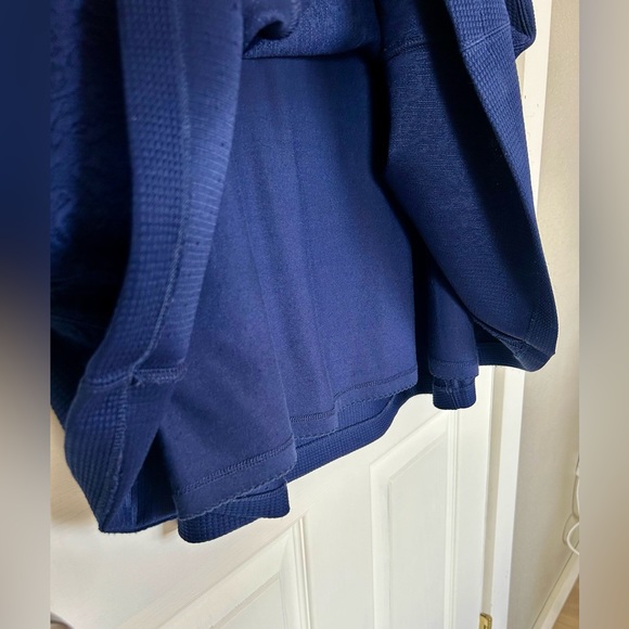 Maeve Anthropologie Maria Navy Embossed Knit Flared Midi Skirt - Picture 4 of 10